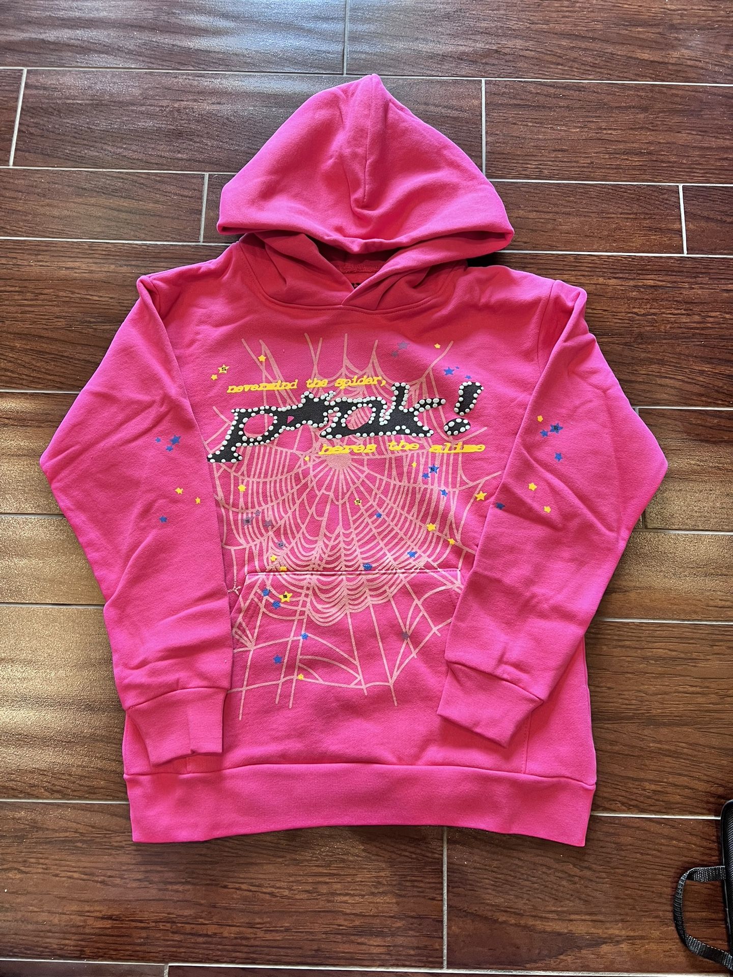 Pink Sp5der Hoodie - Size Small 