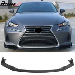 Fits 2017-2020 Lexus IS IKON Style PP Front Bumper Lip Spoiler Matte Black 3PCS Set