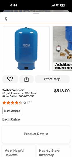 Water Worker 86 gal. Pressurized Well Tank