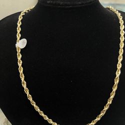 $850 Hollow Yellow Gold Rope Chain