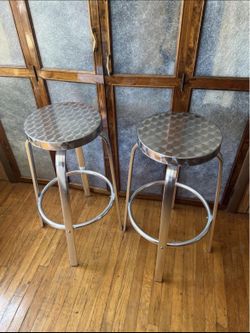 Two Alluminum stools