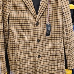 Men's Tommy Hilfiger Addison Plaid Wool Blend Coat, Size 40R