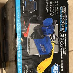 Air compressor jumper cables attached