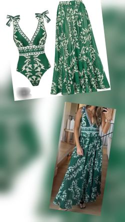 Swimwear set: Swimsuit (M) & Matching Skirt (one size)