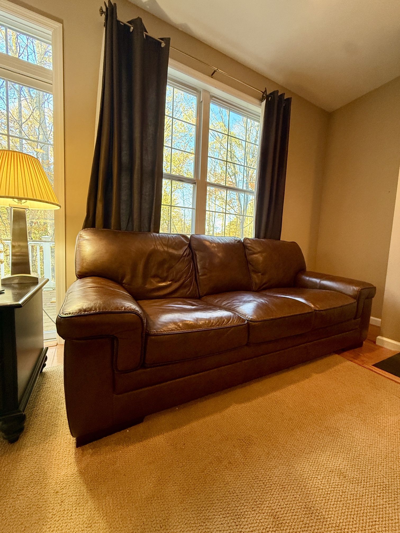 Espresso Brown Leather Sofa