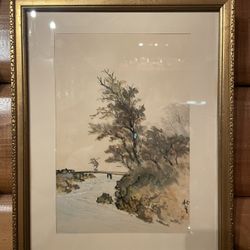 Asian Art Painting On Silk 