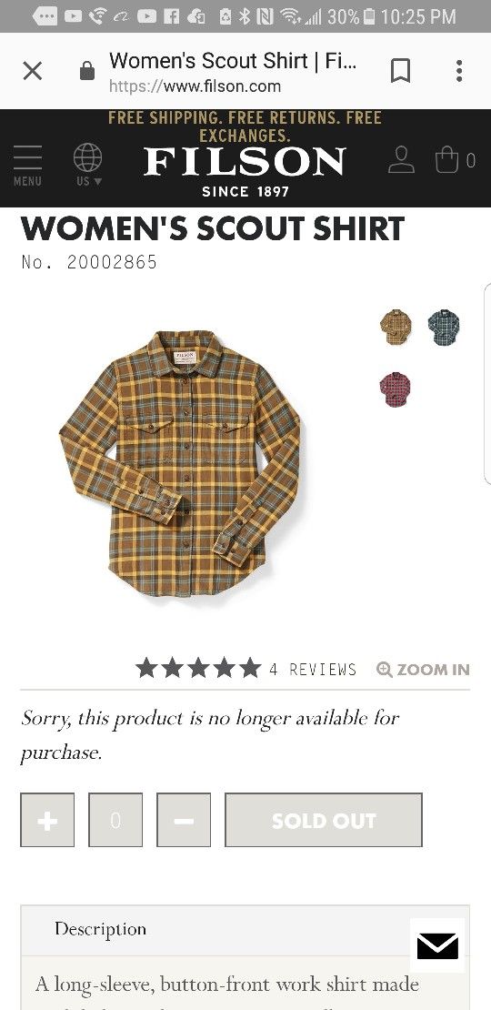 Filson women's scout shirt (small & xs)