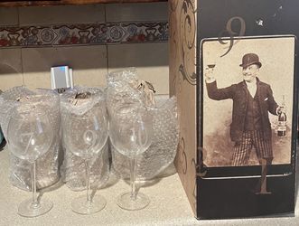  Vintage NUMEROLOGY WINE GLASSES ~ SET OF 12