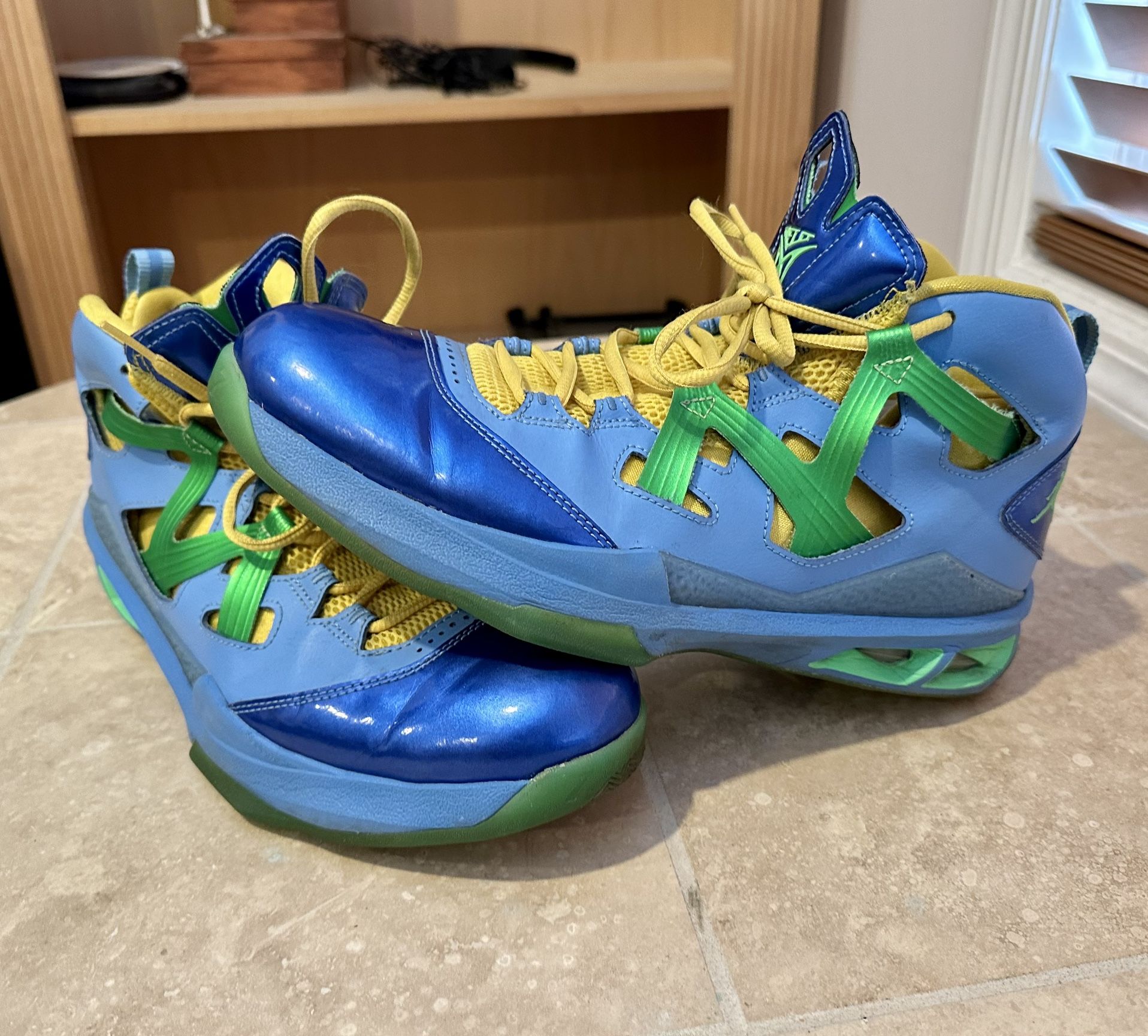 Air Jordan Melo M9 Easter Basketball Shoes Poison Green University Blue Men 10.5