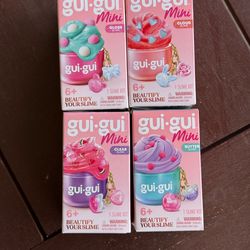 NEW Gui-Gui  MINI  Slime SET of All 4!! New item Key/Phone Clip! SEALED NIB