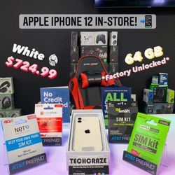 Apple iPhone 12 - 64 GB White - Factory Unlocked **LIKE NEW**