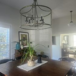 HAND CRAFTED DISTRESSED  METAL CHANDELIER 