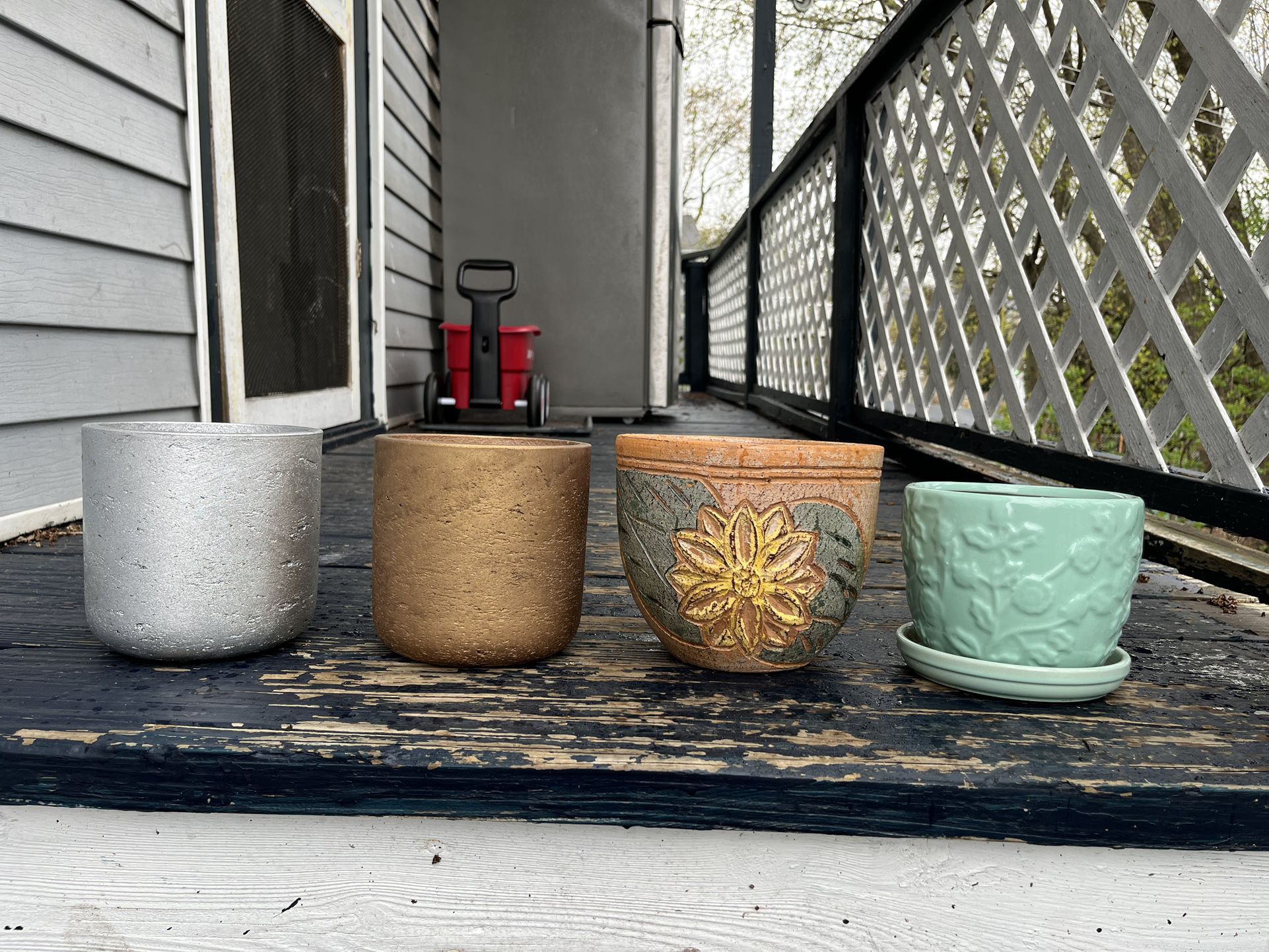 Collection Of 4 Ceramic Pota For Houseplants