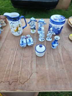 Variety of blue and white decor, all for $5!