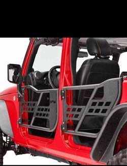 07-18 jeep wrangler 4doors safari tubular doors with mirrors