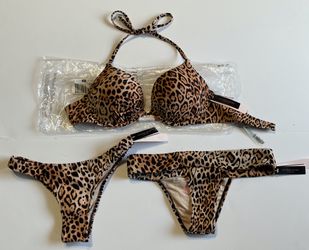 Victoria’s Secret Bombshell Add 2 Cups Bathing Suit Top With 2 Bottoms 