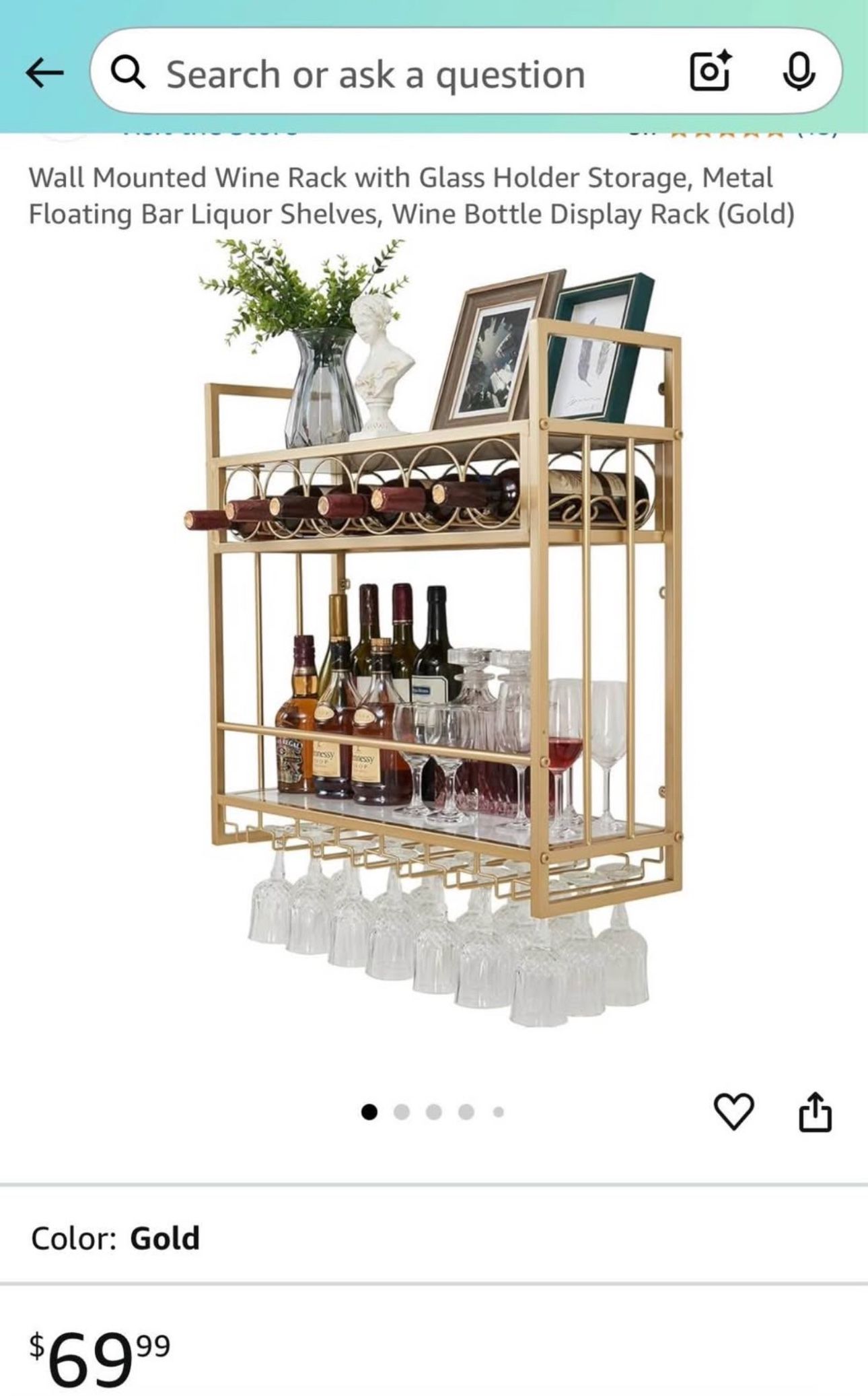 Gold Wine Rack