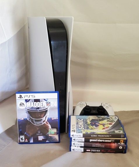 PlayStation 5 (Disc Drive) with Controller and Madden 24