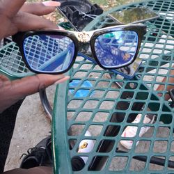 Chrome Heart Black Square Mirrored  Sunglassses