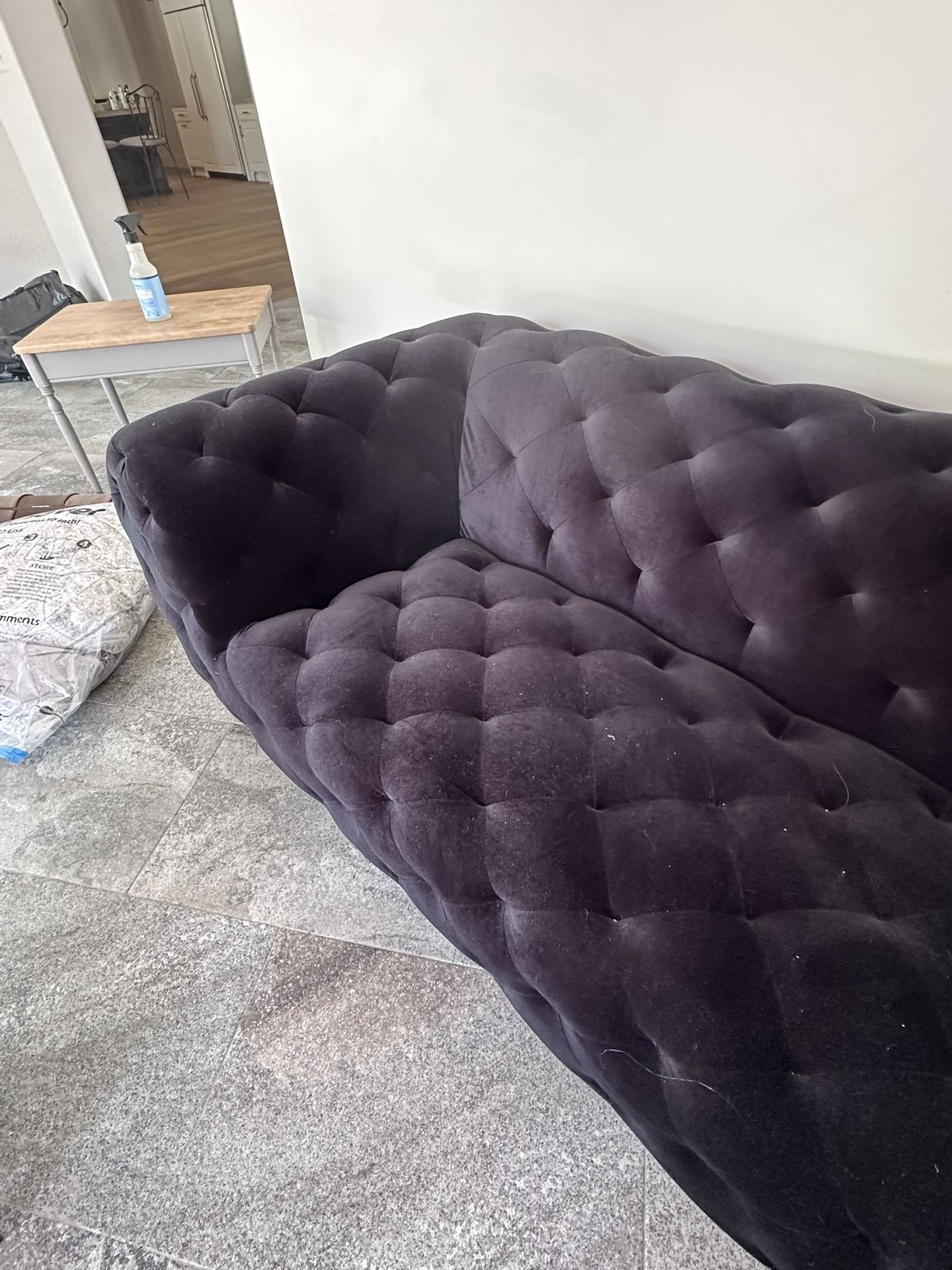 Black Velvet Couch