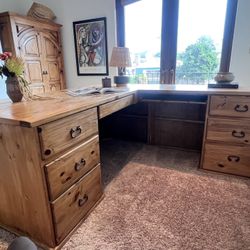 Spanish Mission Style L-shaped Desk