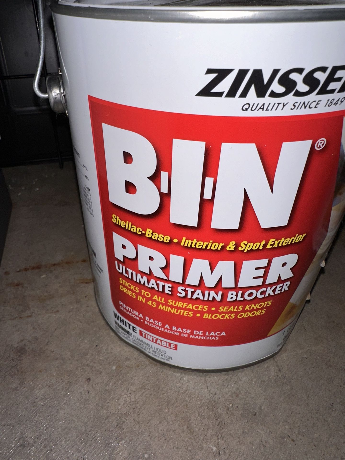 Zinsser BIN 3 Gallons “New”