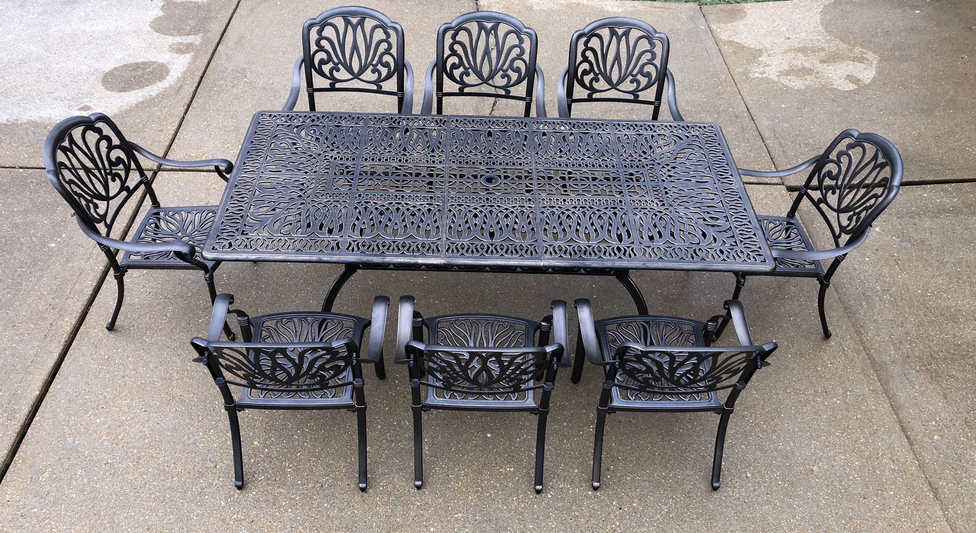 Outdoor Patio Furniture 8 Seat Dining Set HUGE 86in Rectangle Table