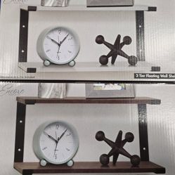 2 Tier Floating Shelves (Brown Or Grayish White)