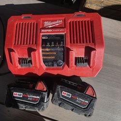 Milwaukee Charger And Batteries 