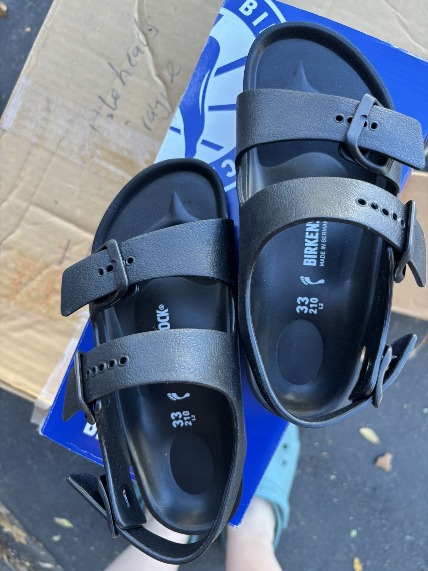 New Birkenstock- Children’s Black Milano Essentials Size 33
