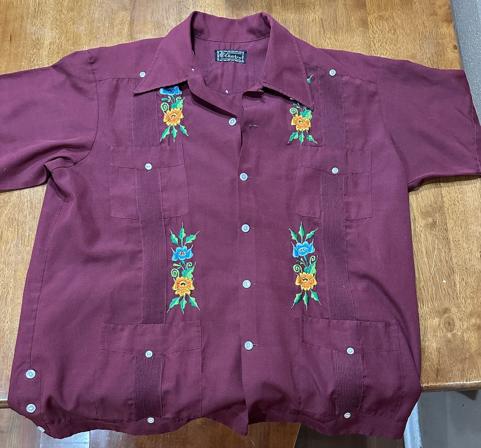 Traditional Men’s, Guayabera, Embroidered Mexican Dress Shirt