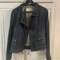 Rag&Bone Moto Leather Denim Jacket 