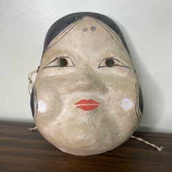 Vintage Hariko Okame Mask Made in Japan