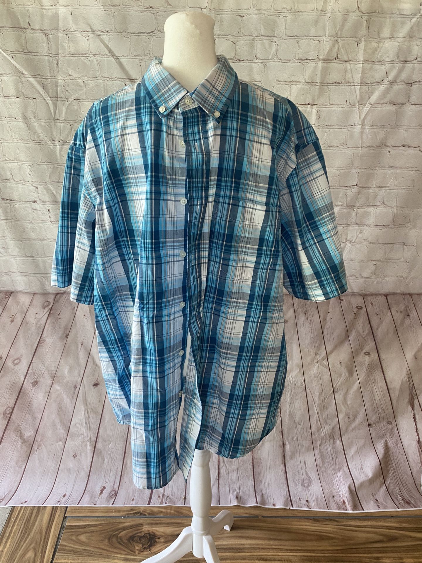 GEORGE CLASSIC FIT Blue Turquoise and White Casual Shirt  