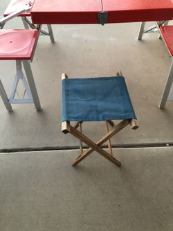 Camp Stool* Awesome**wood Frame**Canvas Seat*