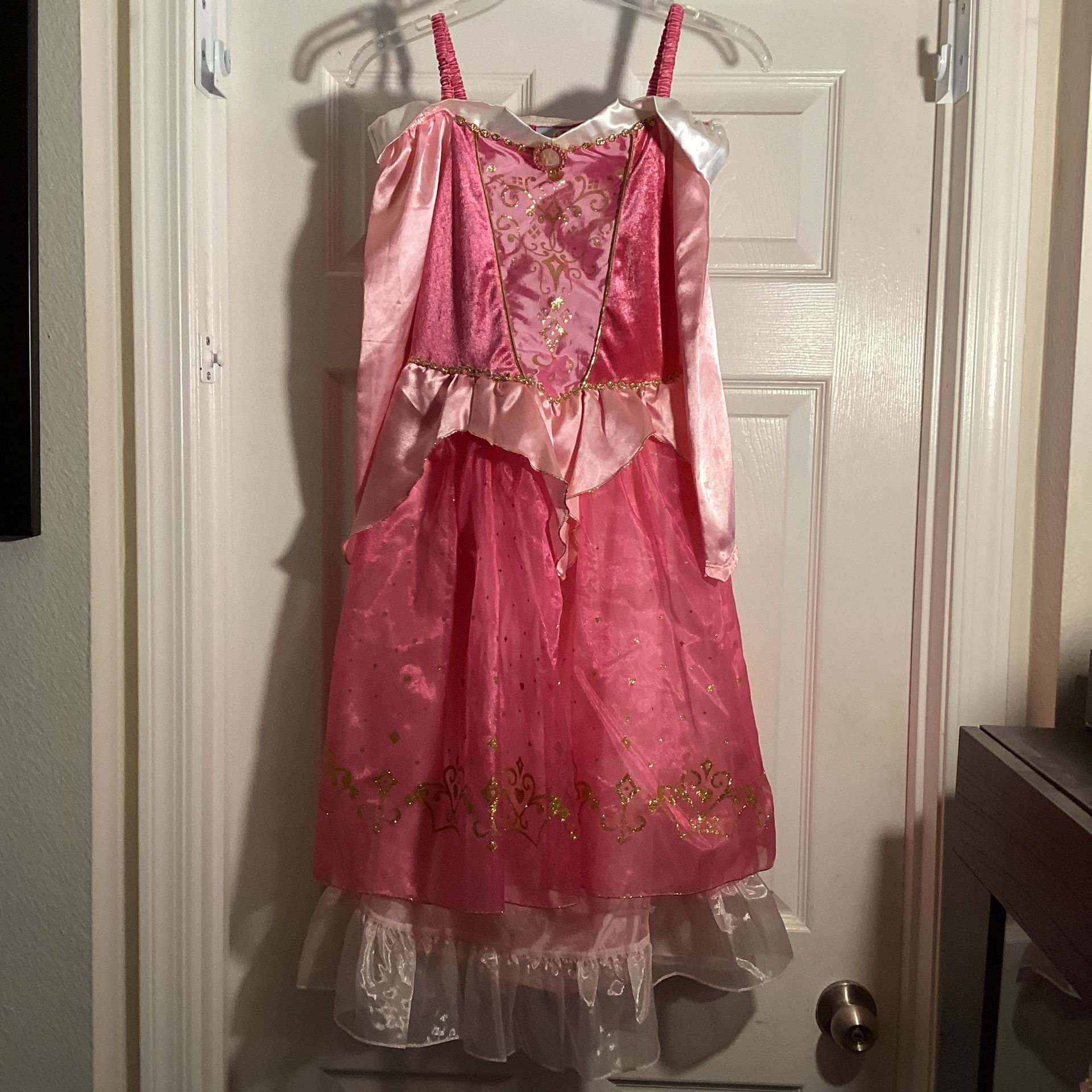DISNEY SLEEPING BEAUTY AURORA DRESS GIRLS MEDIUM 7/8 (READ FULL DESCRIPTION)