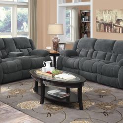 New Recliner Sofa And Loveseat In Fabric