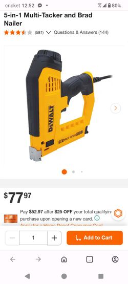 5-in-1 Multi-Tacker and Brad Nailer
DeWalt (electric Stapler)