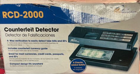 Royal Sovereign RCD-2000 4-Way Counterfeit Bill ID Detector UV Magnetic MG WM