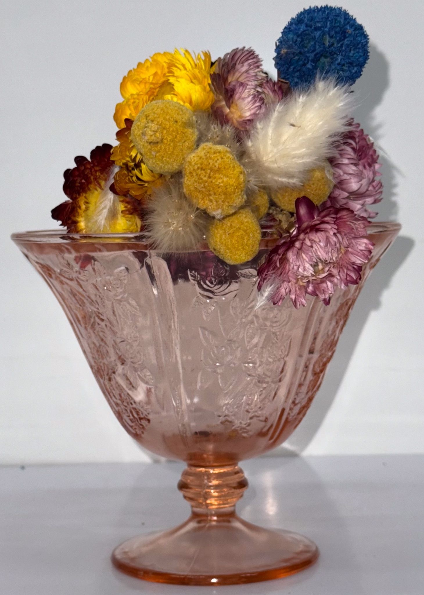 Federal Sharon/Cabbage Rose Pink 8 Inch Candy Jar, No Lid.