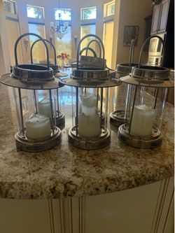 Crate & Barrel Outdoor Candle Lanterns (6)