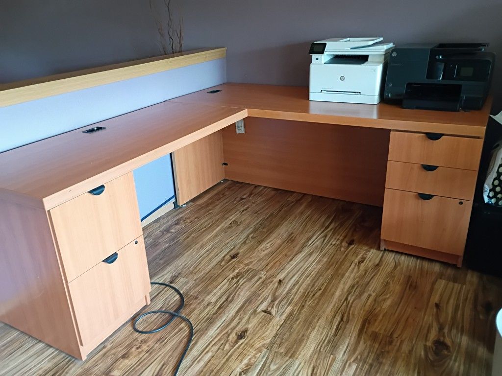 Free L Shaped Desk- Printers Not Included