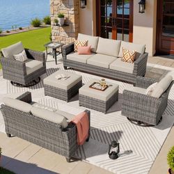 Patio furniture outdoor furniture patio chairs outdoors patio furniture set swivel rocking chairs Ottomans not included  🚎🆕🚚