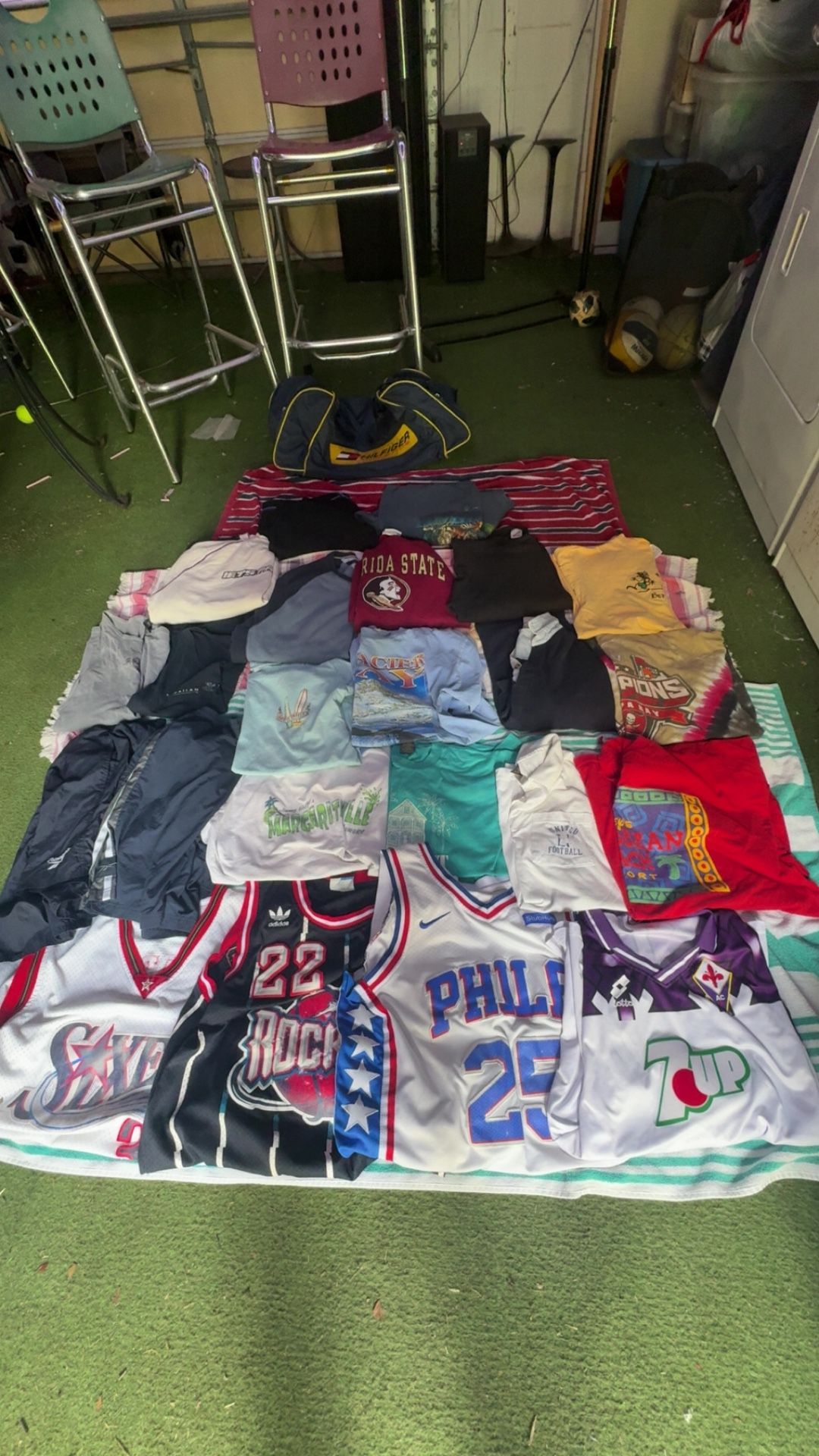 20 Peices Vintage Clothing Lot With Tommy Duffle Bag