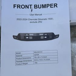 Chevy Silverado 1500 Front Bumper w/Winch Plate + LED Lights For 2022 2023-2025 New Aftermarket 