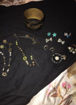 Bracelets stud earrings rings