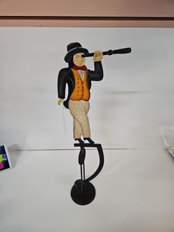 Folk Art Balancing Figure with Telescope