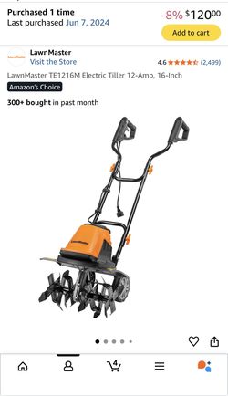 LawnMaster Electric Tiller 12-Amp, 16-Inch