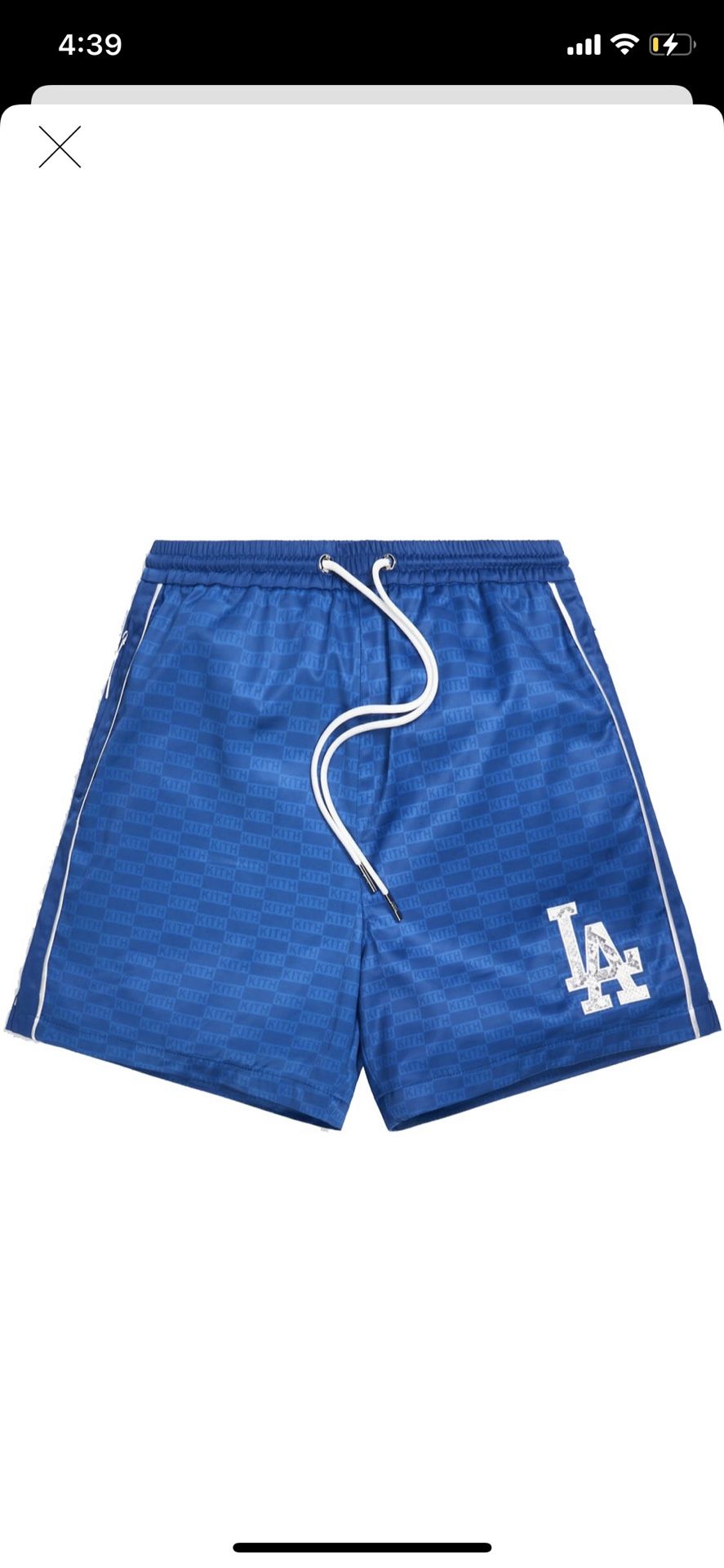 Kith MLB Los Angeles Dodgers Active Shorts Royal Blue Size Large