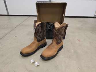Ariat Sierra Steel Toe Work Boots Aged Bark Wide Square Toe Mens 11.5 USA EE